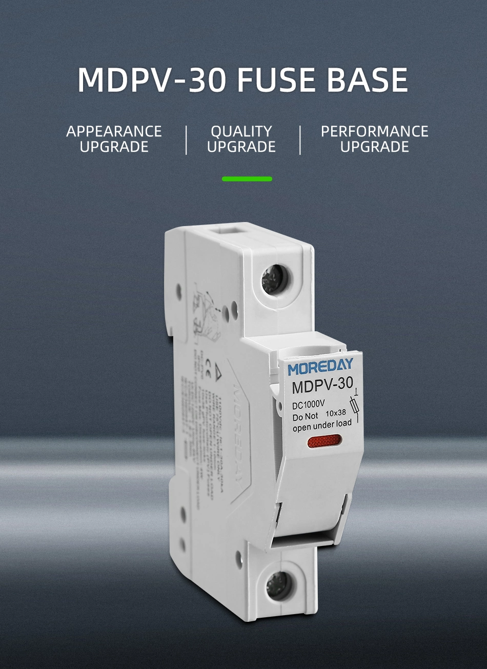 Moreday Solar PV DC 1000V 15A 20A 25A 32A CE CB TUV Certification Fuse with Fuse Link Suitable for Solar Systems