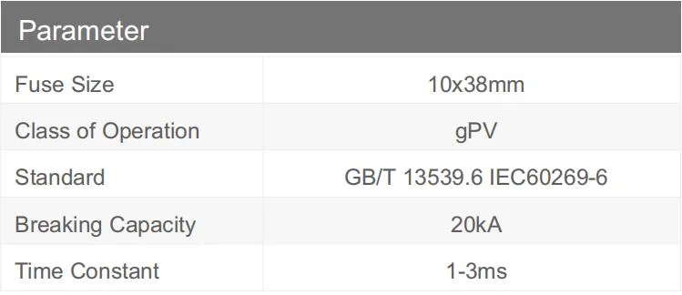Geya Gypv-1038 1A 2A 3A 4A 5A 6A 8A 10A 12A 15A 16A 20A 25A 30A 32A Manufacturer 10X38 Solar PV Fuse PV Inline Holder DC 1000V