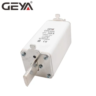 Geya Gypv-H2XL 355A Baixa Tensão Eletrônico 1500V 80-400A Térmico Quadrado Fusível Elo Cerâmico DC Titular para Caixa de Distribuição PV