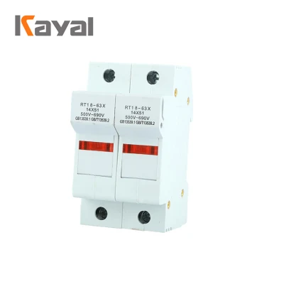 Porta-fusível Kayal trilho DIN tipo Rt18-63 cilíndrico 3p 32A